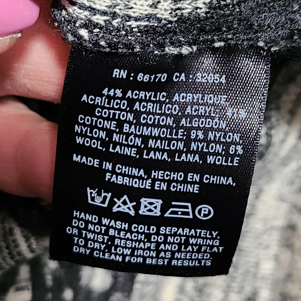 ANTHROPOLOGIE MOTH Black White Wool Blend 3/4 Sleeve Geometric Midi Dress Medium - Picture 9 of 16